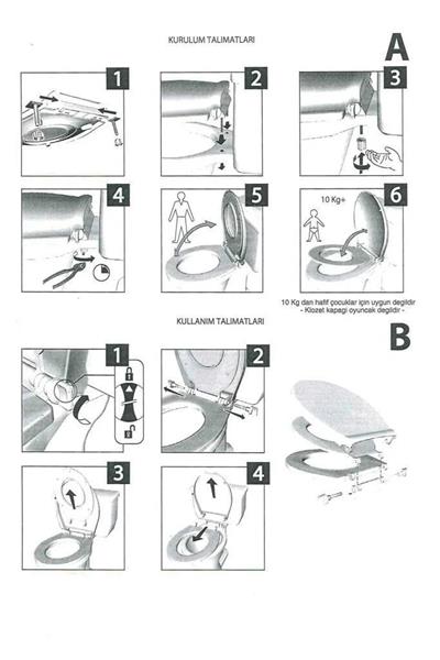 Saban 1. Kalite Çocuk Adaptörlü Çift Kullanımlı Klozet Kapağı