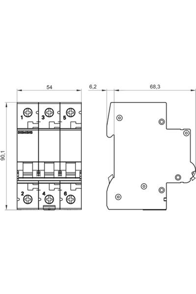 Siemens Otomatik Sigorta 5sl6340-7ya 3 Fazlı 40a C Tipi 6ka