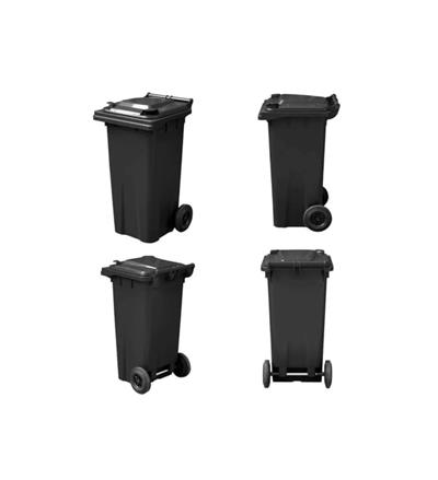Siyah Renk 120 Lt Çöp Kovası