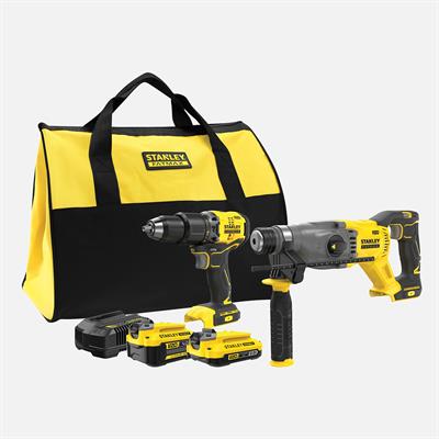 Stanley SFMCK216MDS-QW 18V Akülü Darbeli Matkap ve Kırıcı Delici 2li Set