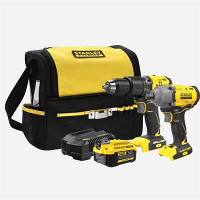 Stanley SFMCK217M1S-QW 18V Akülü Darbeli Matkap ve Somun Sıkma 2li Seti (SFMCD715(Kömürsüz) SfmcF920(Kömürsüz) 4Ah Hızl
