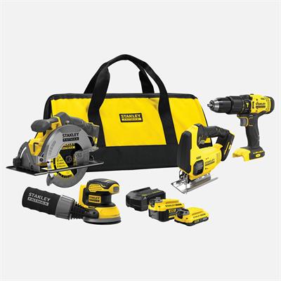 Stanley SFMCK412MDS-QW 18V 4lü Makine Seti (Akülü Matkap, Daire Testere, Dekupaj Testere, Ekzantrik Zımpara)