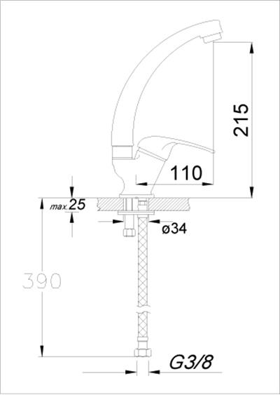 Tek Girişliler Serisi Lara Tek Gövde Lavabo Bataryası