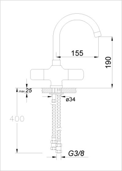 Termostatik Serisi Termostatik Lavabo Bataryası