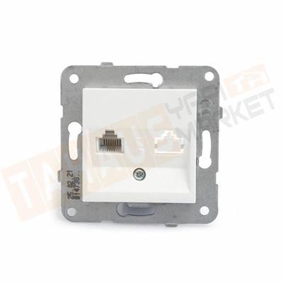 Viko Meridian/ Karre Beyaz Nümeris Telefon Prizi (Rj11) (Mek+Düğ/Kap.) Çerçeve Hariç 90967013