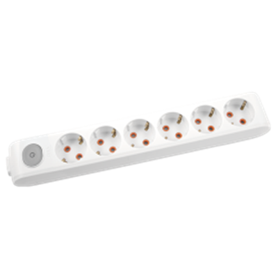 Viko Multi-Let Altılı Grup Priz Anahtarlı Topraklı Klemensli Beyaz (Çocuk Korumalı