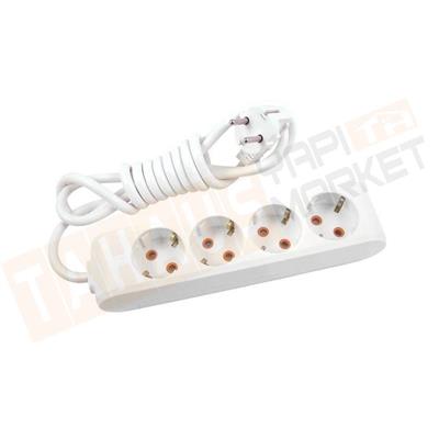 Viko Multi-Let Beyaz Dörtlü Grup Priz Topraklı Kablolu Çocuk Korumalı 2 Mt 90113402