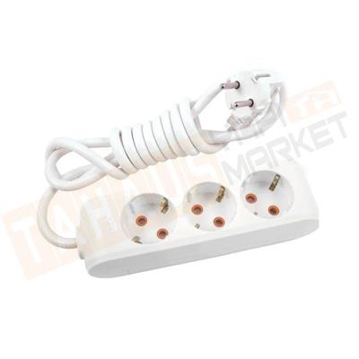 Viko Multi-Let Beyaz Üçlü Grup Priz Topraklı Kablolu Çocuk Korumalı 5 Mt 90113305