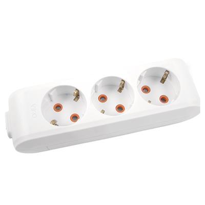 Viko Multi-Let Üçlü Grup Priz Topraklı Klemensli Beyaz 3680W