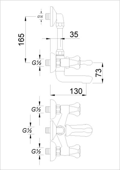 Yonca Serisi Yarı Ankastre Banyo Bataryası