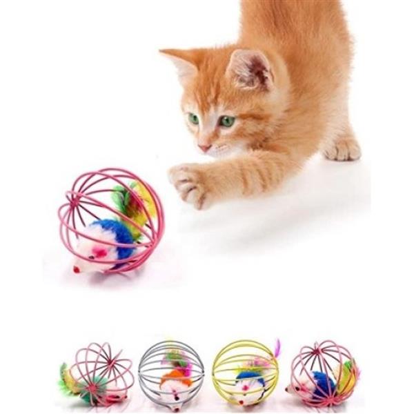 Kafesli Fareli Kedi Köpek Oyun Topu