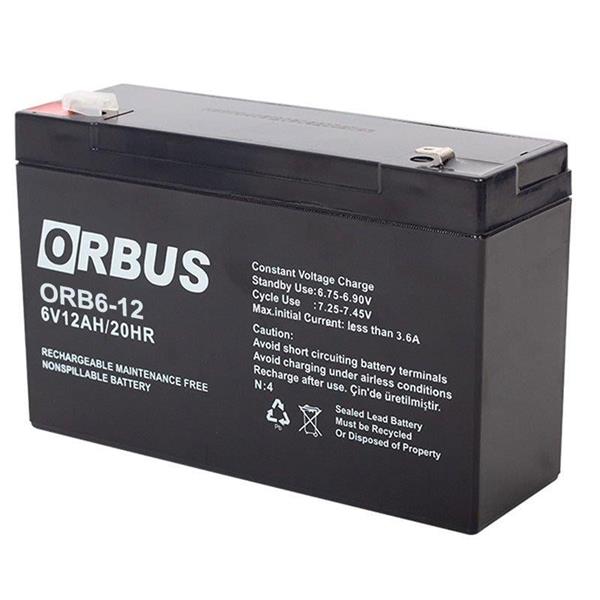 6 Volt 12 Amper Kuru Akü Orb6-12 (150X50X94 Mm)