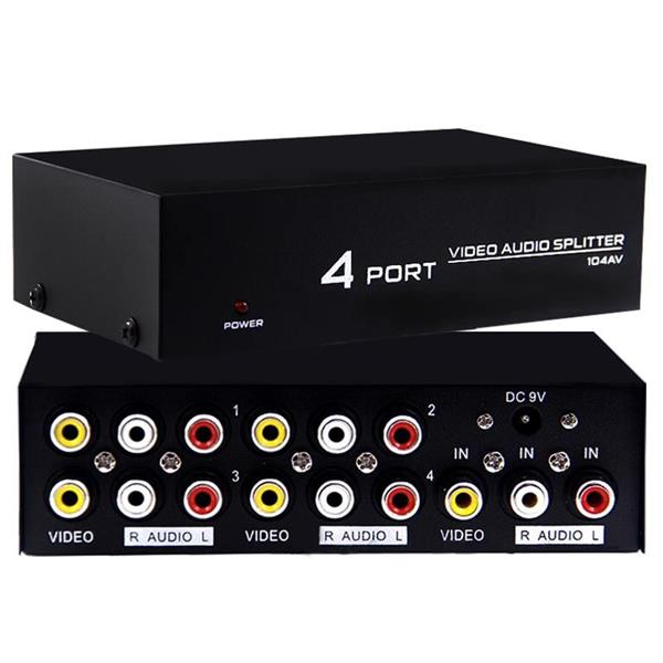 Av-104 4 Port Video Audio Splitter