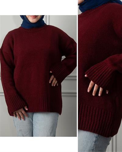 0004 Bisiklet Yaka Oversize Triko Kazak