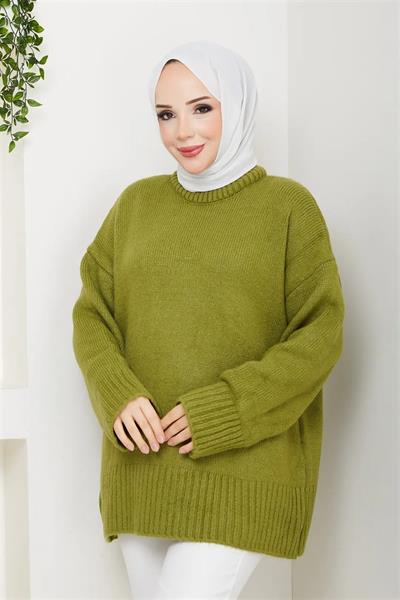 0004 Bisiklet Yaka Oversize Triko Kazak