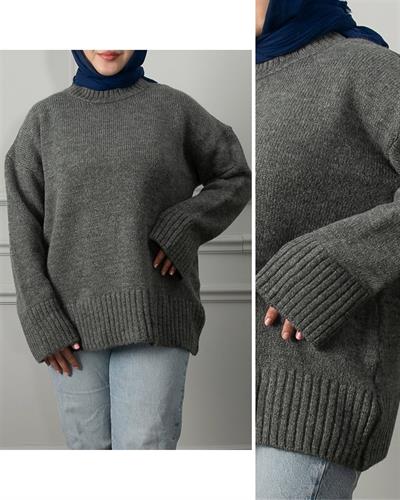 0004 Bisiklet Yaka Oversize Triko Kazak