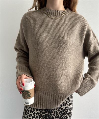 0004 Bisiklet Yaka Oversize Triko Kazak