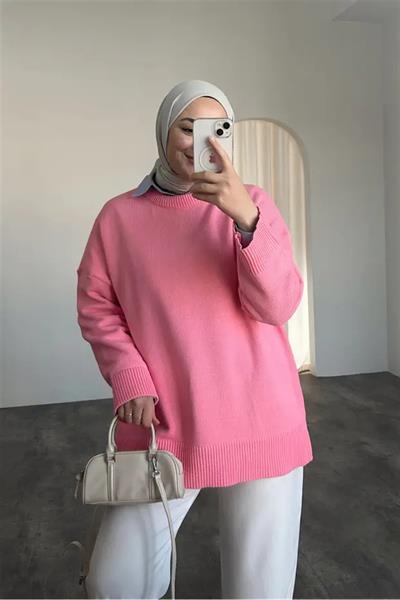 0004 Bisiklet Yaka Oversize Triko Kazak