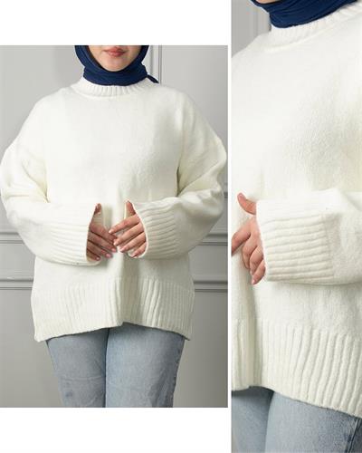 0004 Bisiklet Yaka Oversize Triko Kazak