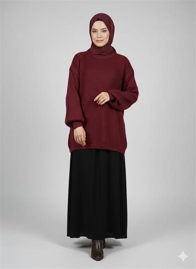 0006 Bisiklet Yaka Selanik Desenli Triko Kazak
