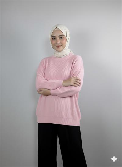 0006 Bisiklet Yaka Selanik Desenli Triko Kazak