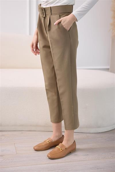 001 Kare Kemerli Dar Paça Pantolon