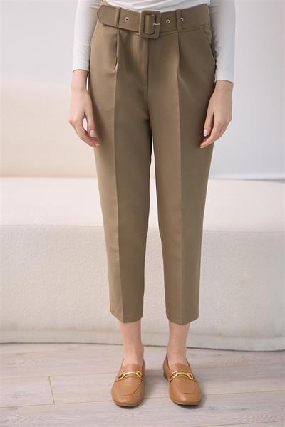 001 Kare Kemerli Dar Paça Pantolon
