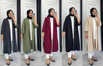 10565 Broşlu Kısa Kollu Fitilli Kimono
