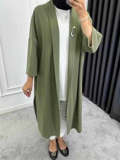 10565 Broşlu Kısa Kollu Fitilli Kimono