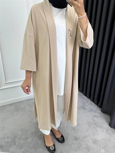 10565 Broşlu Kısa Kollu Fitilli Kimono