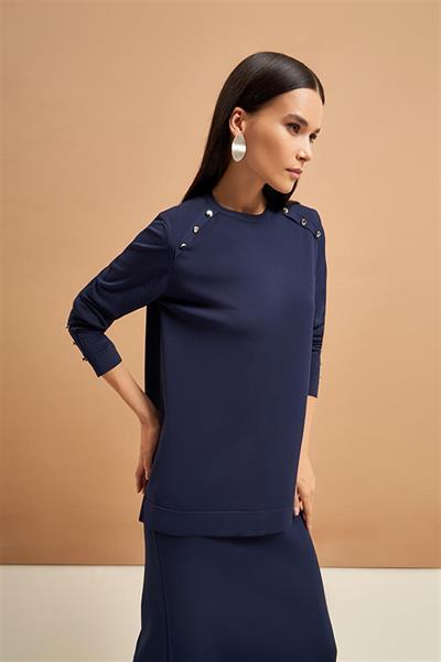 140273 Rayon Düğmeli Etekli Takım