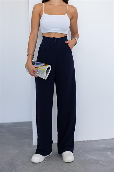 2028 Tek Düğmeli Duble Palazzo Pantolon