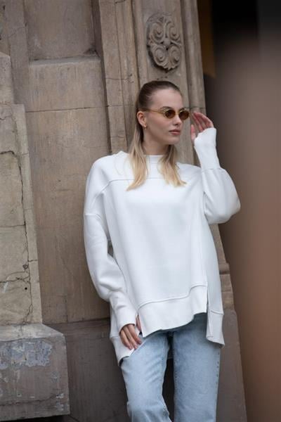 2474 Parmak Geçme Detaylı Sweatshirt