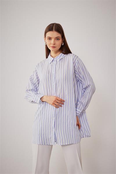2532 Dökümlü Çizgili Gömlek