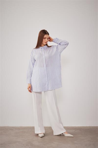 2532 Dökümlü Çizgili Gömlek