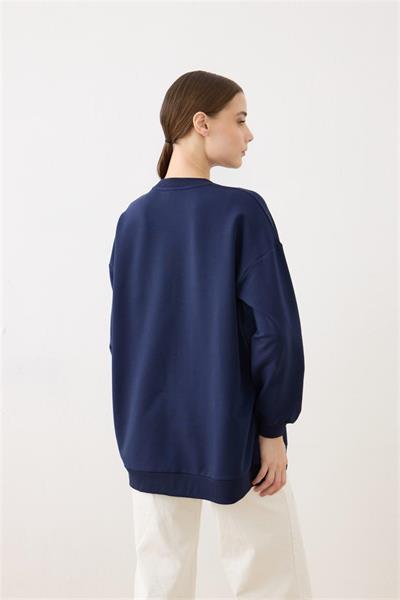 2695 Baskılı Pul Detaylı Sweat