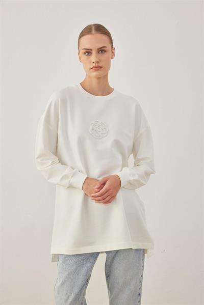 2699 Gül Aksesuarlı Sweatshırt