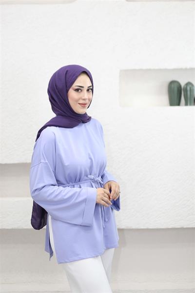 2755 Ribana Yaka Bağıcıklı Yanı Yırtmaçlı Duble Kol Sweat