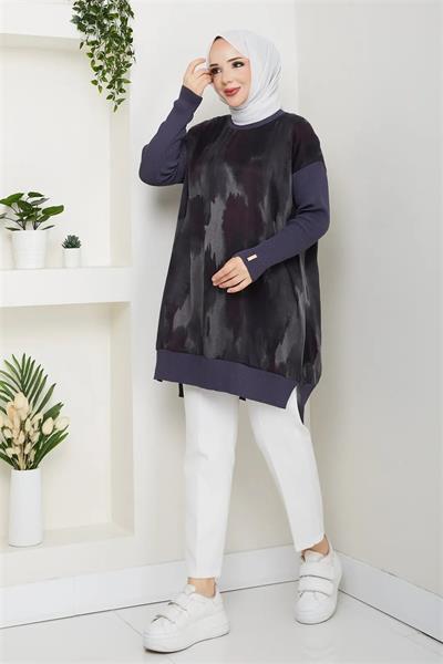 279 Yanları Fermuarlı Renk Geçişli Kupra Tunik