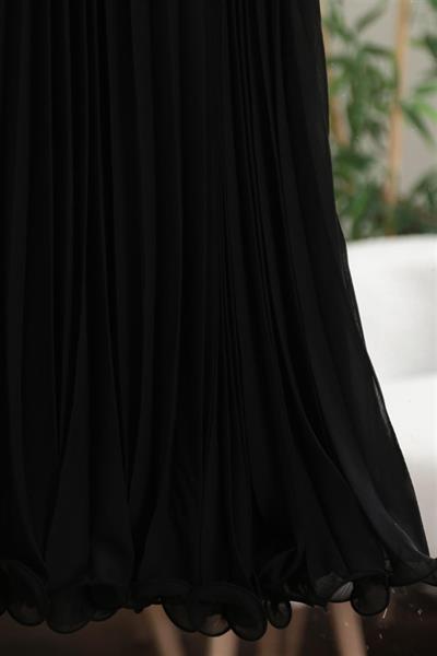 2996 Yandan Fermuarlı Astarlı Pile Detaylı Etek