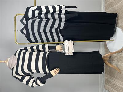 3011 Çizgili Bluzlu Jileli Triko Takım