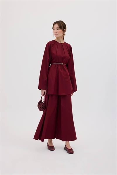 3104 Pantolon Tunikli Kemerli Pensli Gabardin Takım
