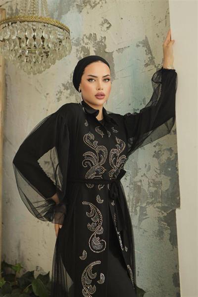 3339 Tül Feraceli Taş İşlemeli Takım