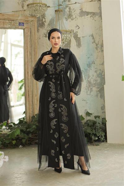 3339 Tül Feraceli Taş İşlemeli Takım