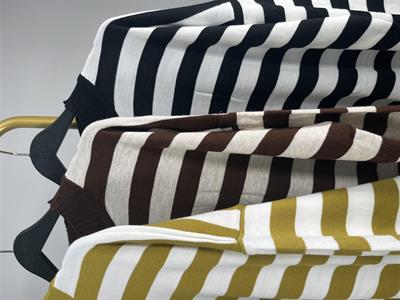 3389 Yarım Balıkçı Enine Çizgili Yeva Triko Tunik