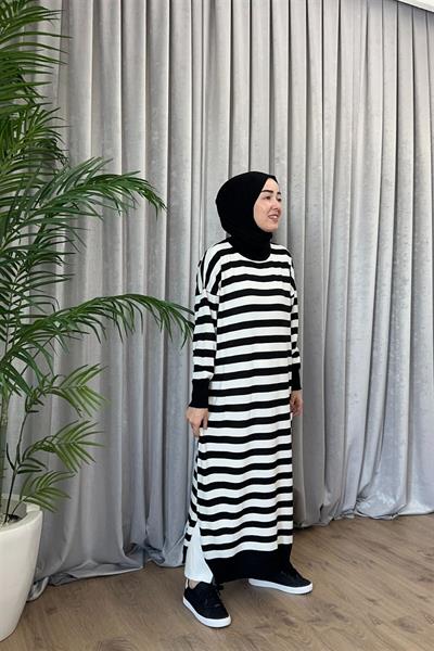 3389 Yeva Enine Çizgili Triko Tunik