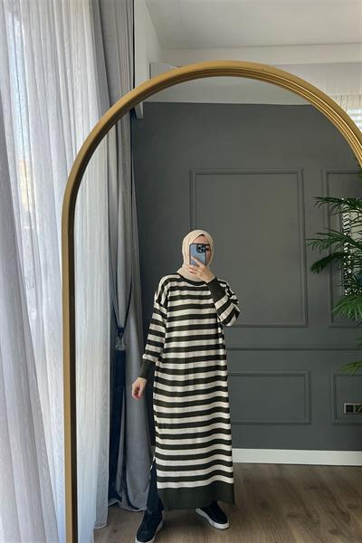 3389 Yeva Enine Çizgili Triko Tunik