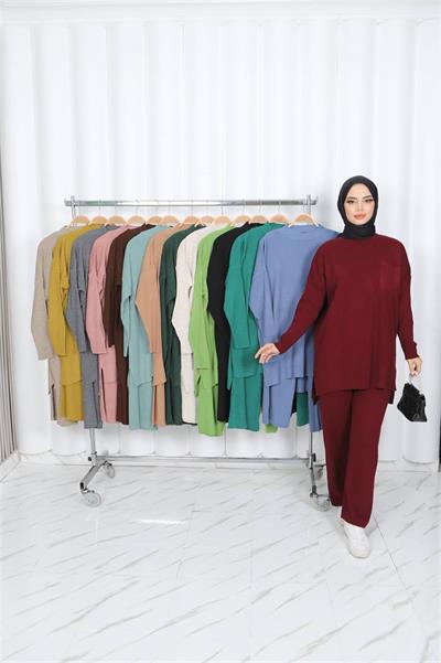 3406 Fitilli Pantolonlu Triko Takım