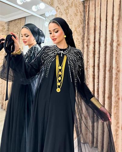 3527 Tül Feraceli Taş İşlemeli Kuşaklı Takım