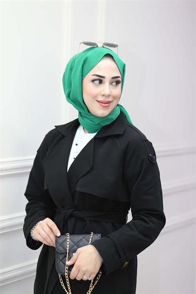 4042 Omuz Ve Kol Uçları Apoletli Kuşaklı Pelerinli Trençkot
